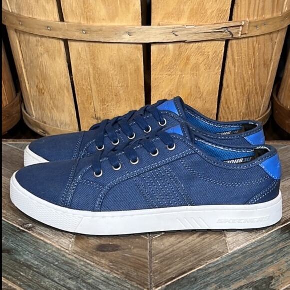 Skechers Direct Pulse Jump Shift Blue Denim Canvas Memory Foam Sneakers Boys 5 - Picture 2 of 10